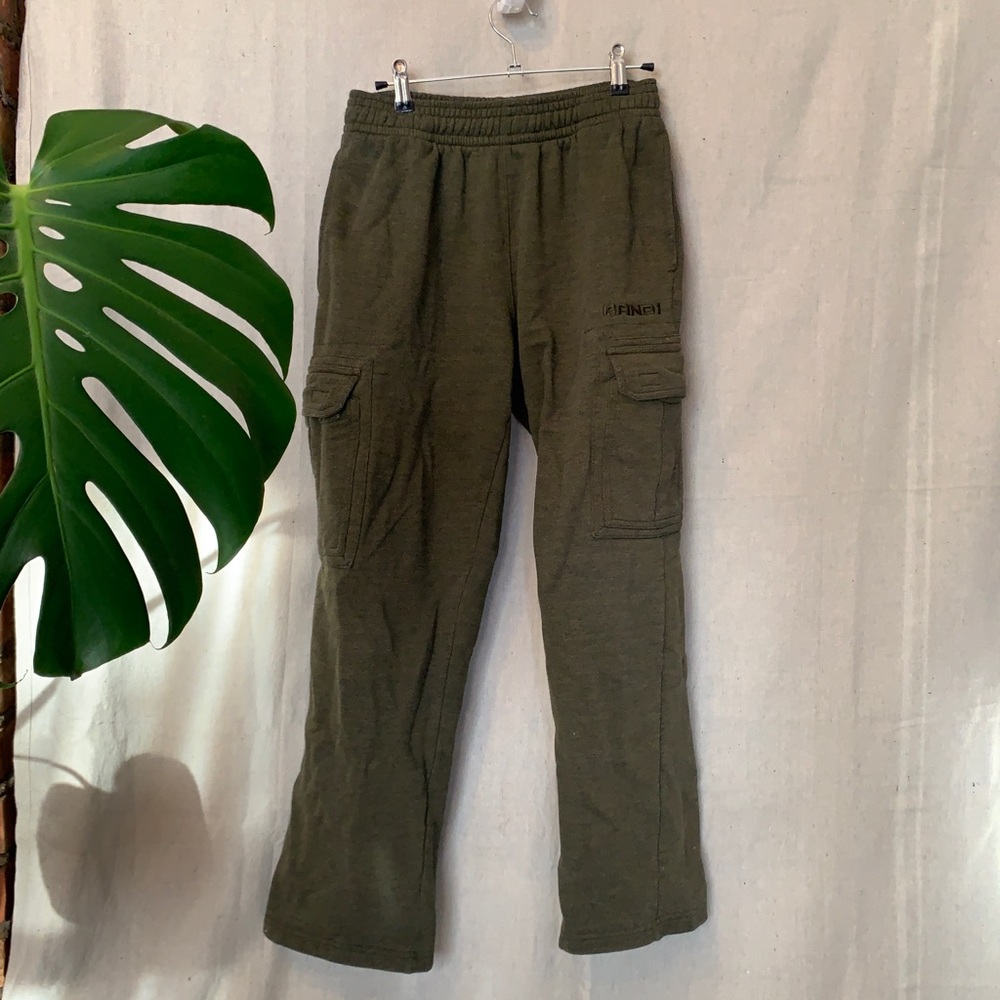 high rise olive green cargo sweats